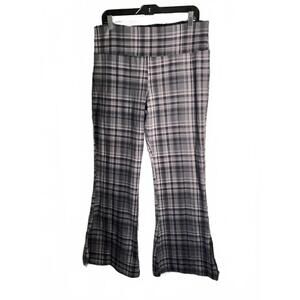 Plaid Flared  Leggings/Pants with Side Slits 0X Size 14